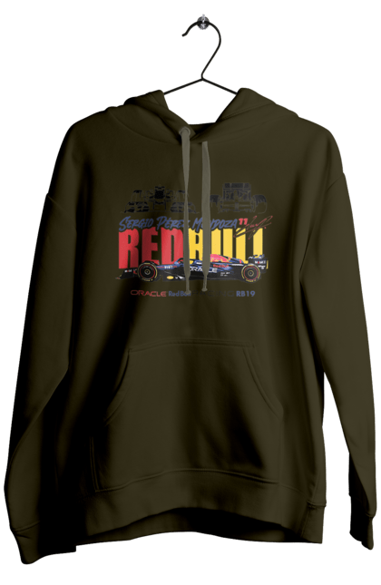 Men's hoodie with prints Red Bull Racing RB19. Auto, automobile, bolide, car, formula 1, race, red bull, sport. 2070702