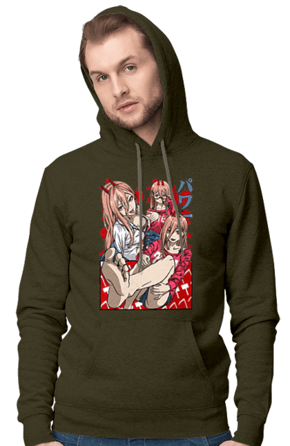 Men's hoodie with prints Chainsaw Man Power. Anime, chainsaw man, demon, manga, power, shonen. 2070702