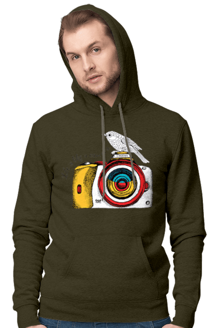 Чоловіче худі з принтом "Фотоапарат І Пташка". Камера, пташка, фотоапарат, фотограф. 2070702