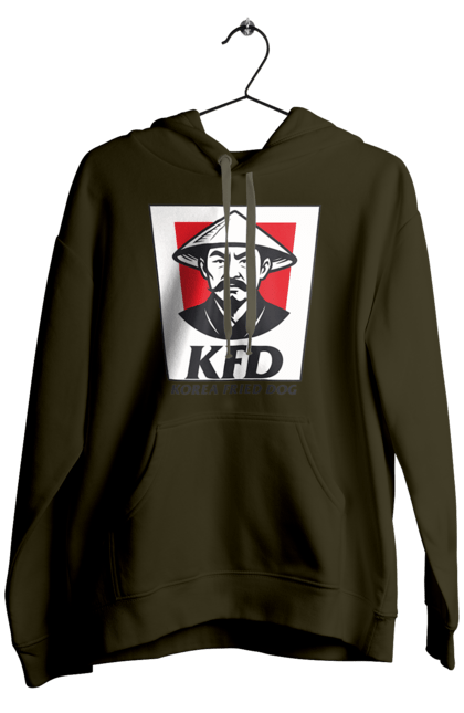 Чоловіче худі з принтом "Korea Fried Dog". Бренди, гумор, жартівливі, кфц, літні, прикольні, смішні, фаст-фуд. 2070702