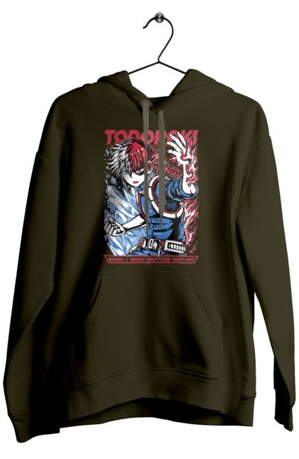 Men's hoodie with prints My Hero Academia Shoto Todoroki. Anime, manga, my hero academia, shoto, shoto todoroki, todoroki, yue academy. 2070702