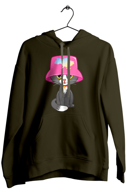 Чоловіче худі з принтом "Котик з картою україни". Євробачення, калош, кіт, котик, музика, панама калоша, символ україни, україна. 2070702