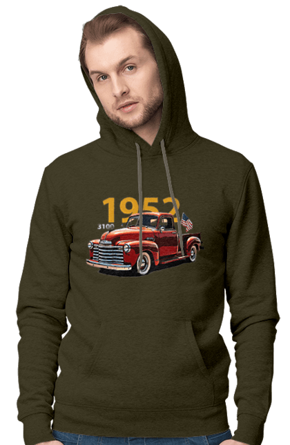 Чоловіче худі з принтом "Chevrolet 3100". Chevrolet, chevrolet 3100, авто, авто, вантажівка, пікап, шевроле. 2070702