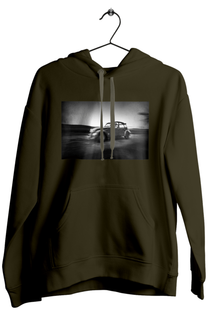 Чоловіче худі з принтом "Ретро машина чб". Авто, ретро, ретро машина, чорно біла машина. 2070702