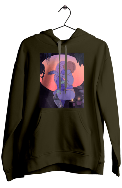 Чоловіче худі з принтом "Фіолетові Дівчата Обіймаються". Захід, обійми. 2070702