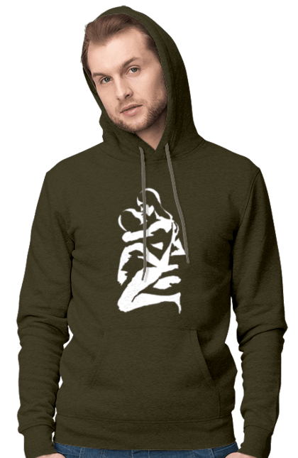 Men`s hoodie with prints White Bodies. Body, circuit, female, man. 2070702