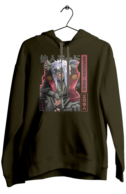 Men's hoodie with prints Naruto Jiraiya. Anime, hokage, jiraiya, manga, naruto, shinobi, shonen. 2070702