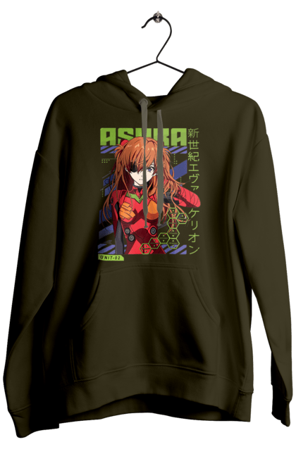 Men's hoodie with prints Evangelion Asuka. Anime, asuka, asuka langley sorry, eva 02, evangelion, eve, kaoru, manga, ray, shinji. 2070702