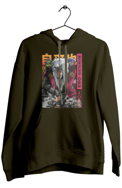 Men's hoodie with prints Naruto Jiraiya. Anime, hokage, jiraiya, manga, naruto, shinobi, shonen. 2070702