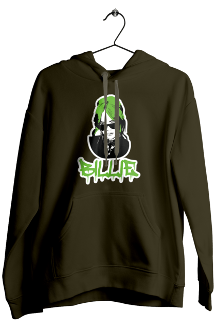 Чоловіче худі з принтом "Billie Eilish". Активістка, біллі айліш, мизукант, права, співачка, тварини. 2070702