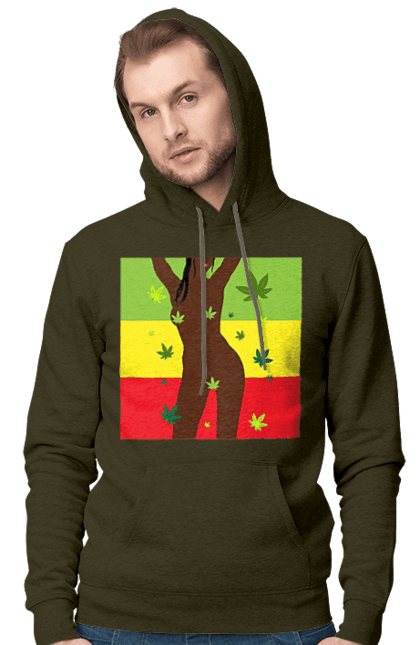 Men`s hoodie with prints Naked Girl And Hemp. Hemp, naked, smoke, tits. 2070702