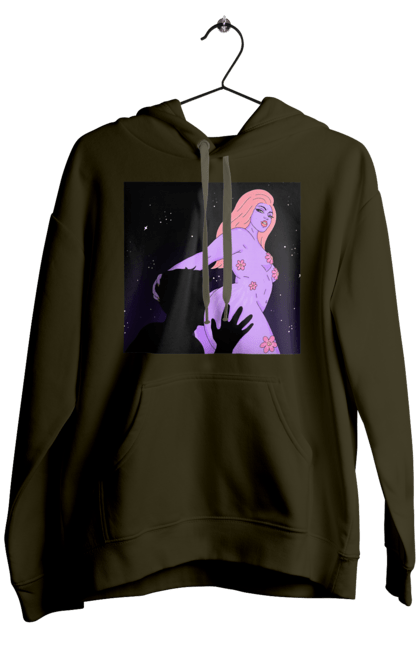 Men`s hoodie with prints Purple Girl. Body, girl. 2070702
