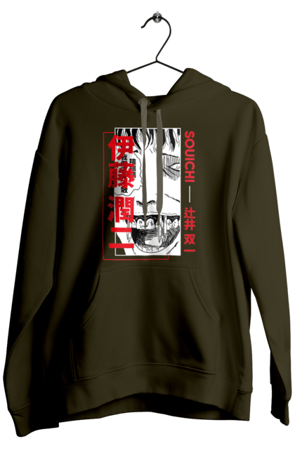 Men's hoodie with prints Junji Ito Collection. Anime, horror, junji ito, manga, souichi tsujii. 2070702