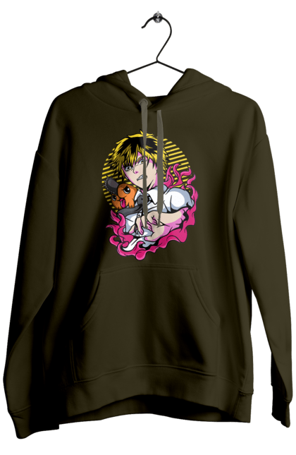 Men's hoodie with prints Chainsaw Man. Anime, chainsaw man, demon, denji, manga, pochita, shonen. 2070702