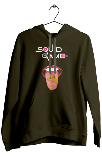 Чоловіче худі з принтом "Гра в кальмара". Dalgona, netflix, squid game, sugar honeycombs, гра в кальмара, дальгона, нетфлікс, серіал, цукрові льодяники. 2070702