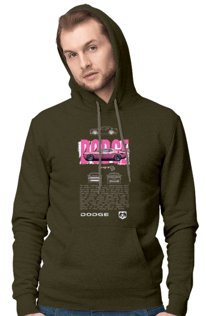 Men's hoodie with prints Dodge. Automobile, car, challenger, chrysler, dodge, race. 2070702