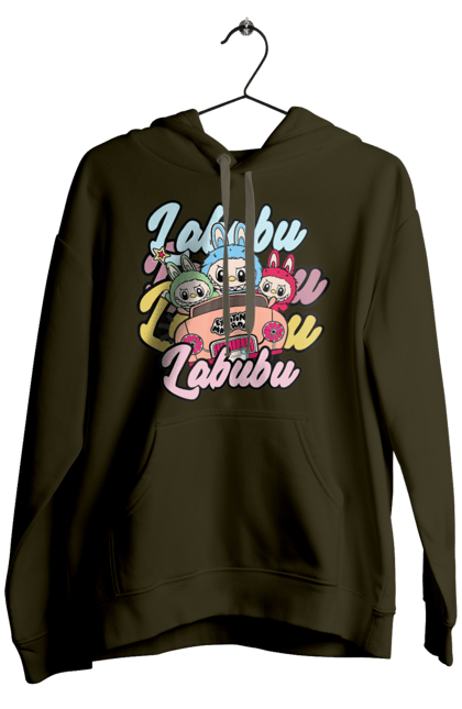 Men`s hoodie with prints Labubu. Darling, funny labubu, labubu, labubu coca cola, labubu toy, merch labubu, pink labubu. 2070702