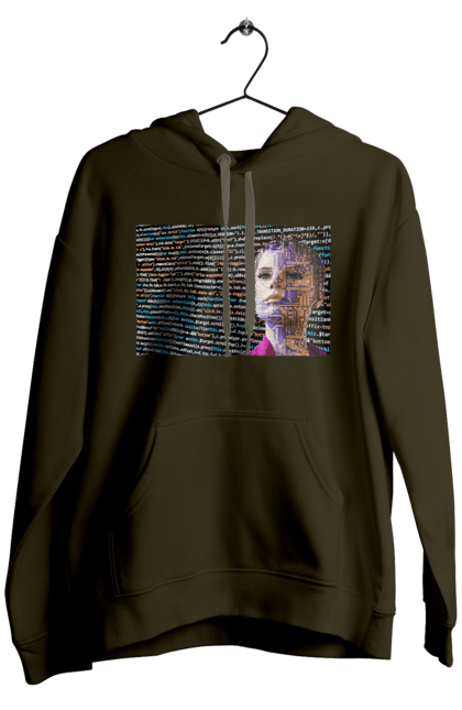 Чоловіче худі з принтом "Штучний Розум". Айті, айтішник, гик, жінка, знання, інженер, інтелект, кібер, кібернетика, кіборг, код, комп, комп`ютерник, кристал, машинне навчання, мікросхема, мозок, портрет, програміст, професіонал, професія, розробник, розум, світиться, світло, хакер, чіп, штучний інтелект, штучний розум. 2070702