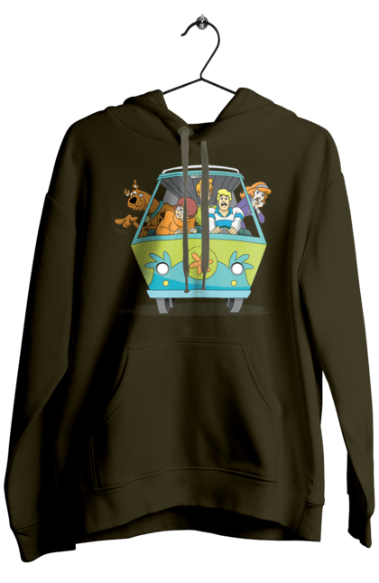 Men`s hoodie with prints Scooby Doo Machine. Car, cartoon, dog, scooby doo. 2070702