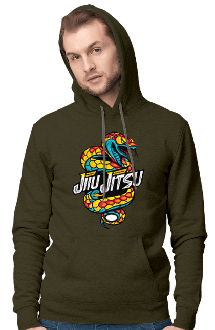 Men's hoodie with prints Jujutsu. Animal, japan, jiu jitsu, jujutsu, martial arts, ninja, samurai, snake, sport. 2070702