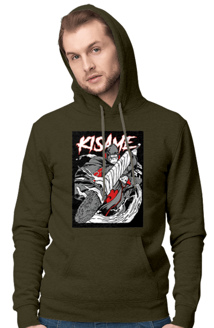 Men's hoodie with prints Naruto. Anime, character, kisame hoshigaki, manga, naruto, ninja, tv series. 2070702