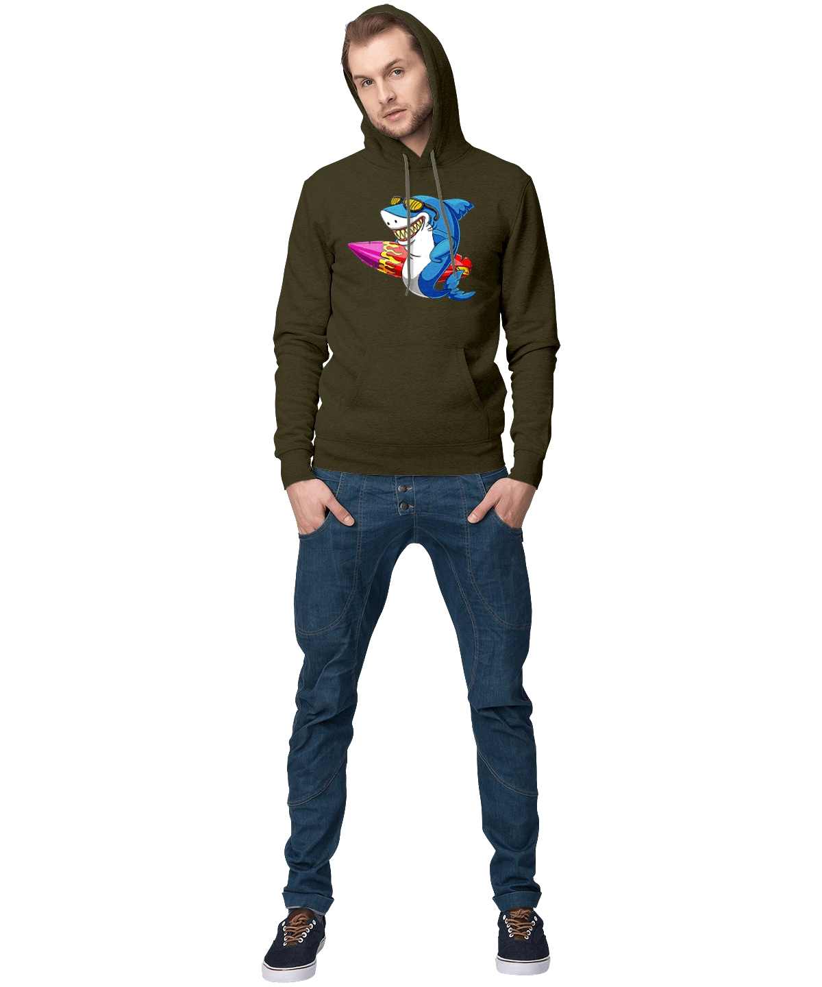 Shark With Glasses Surfing