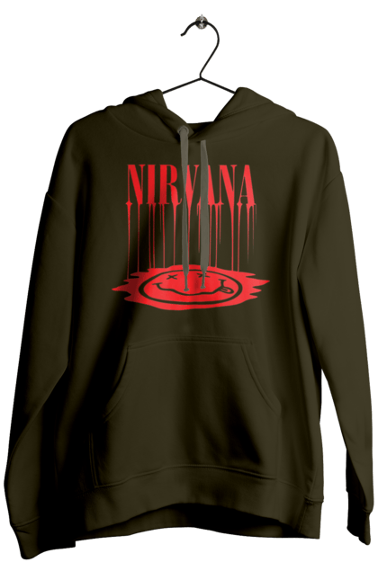 Men's hoodie with prints Nirvana. Alternative rock, grunge, hard rock, kurt cobain, nirvana, punk rock, rock band. 2070702