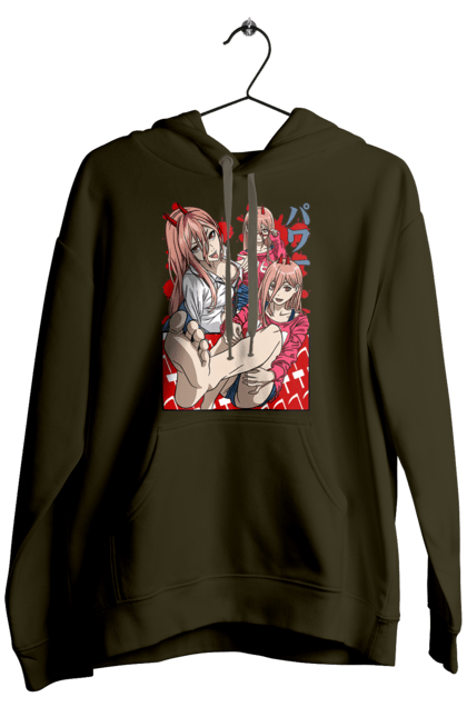 Men's hoodie with prints Chainsaw Man Power. Anime, chainsaw man, demon, manga, power, shonen. 2070702