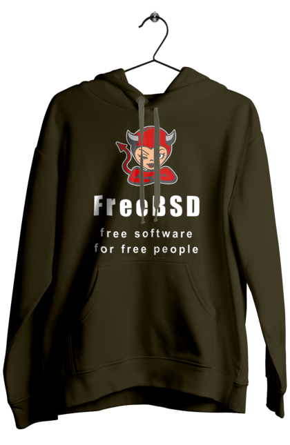 Чоловіче худі з принтом "Freebsd Для Вільних". Bsd, freebsd, unix, адміністратор, айті, айтішник, безкоштовна, безкоштовно, бестія, білий, вільна, демон, демонесса, доступність, незалежність, операційна система, ос, програміст, програмне забезпечення, свобода, сисадмін, система, системний адміністратор, софт, текст, червоний. 2070702