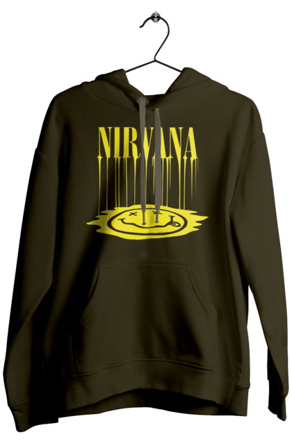 Men's hoodie with prints Nirvana. Alternative rock, grunge, hard rock, kurt cobain, nirvana, punk rock, rock band. 2070702