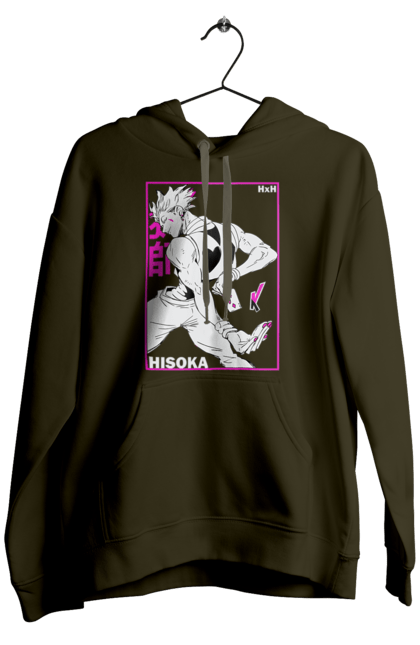 Men's hoodie with prints Hunter x Hunter Hisoka. Anime, antagonist, character, hisoka, hunter x hunter, manga. 2070702