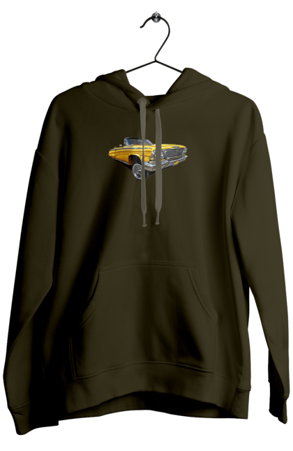 Men`s hoodie with prints Car. Car, chevrolet, classic, impala, lowrider. 2070702
