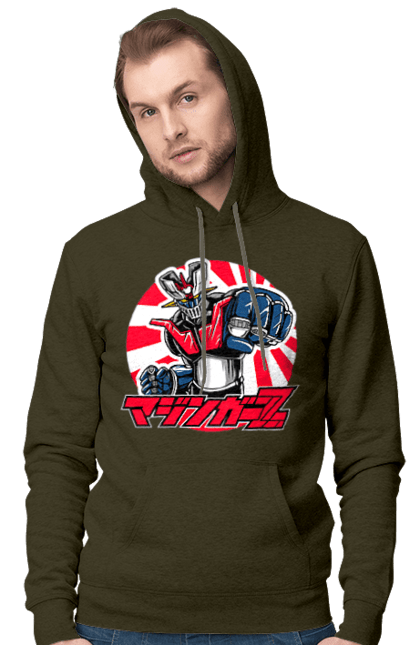 Men's hoodie with prints Mazinger Z Grendizer. Anime, goldorak, goldrake, grendizer, manga, mazinger z, mecha, robots. 2070702