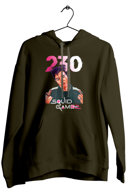 Чоловіче худі з принтом "Гра в кальмара Танос". 230, netflix, squid game, thanos, гра в кальмара, гравець 230, нетфлікс, серіал, танос. 2070702