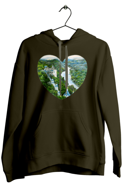Men`s hoodie with prints Святогорская лавра. Church, donetsk region, forest, landscape, monastery, river, svyatogorsk, ukraine. 2070702
