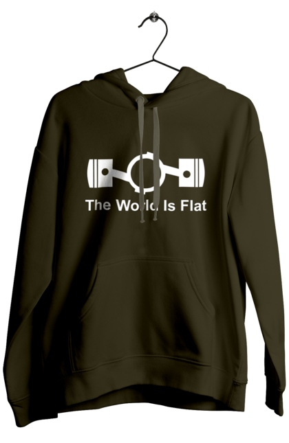Men`s hoodie with prints World Flat Wh. Auto, cars, detail. 2070702