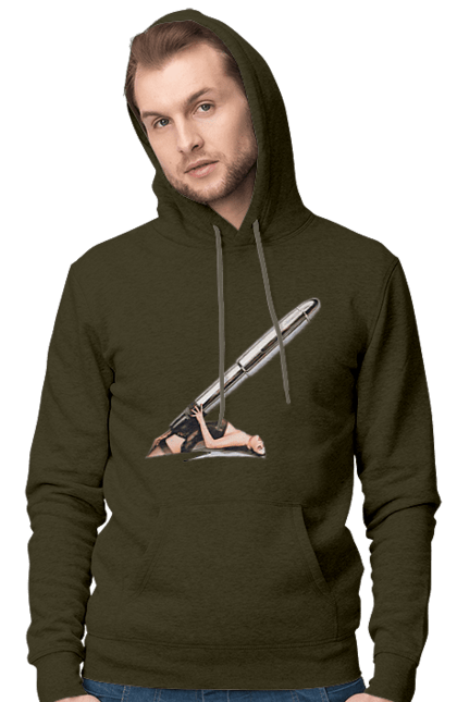 Чоловіче худі з принтом "Великий Патрон". Дівчина, куля, патрон. 2070702