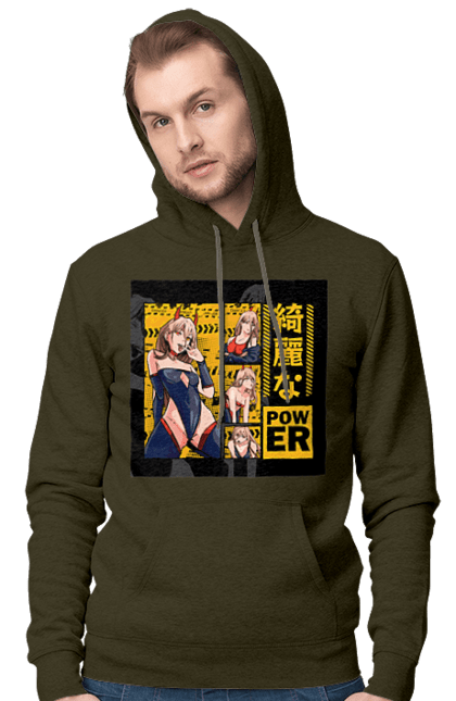 Men's hoodie with prints Chainsaw Man Power. Anime, chainsaw man, demon, manga, power, shonen. 2070702