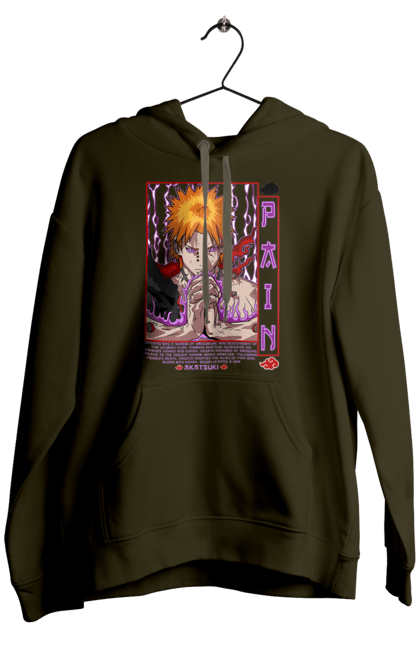 Men's hoodie with prints Naruto Yahiko. Akatsuki, anime, character, manga, naruto, ninja, pain, tv series, yahiko. 2070702