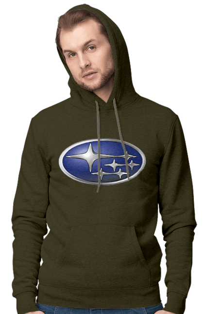Men`s hoodie with prints Subaru. Auto, logotype, subaru. 2070702