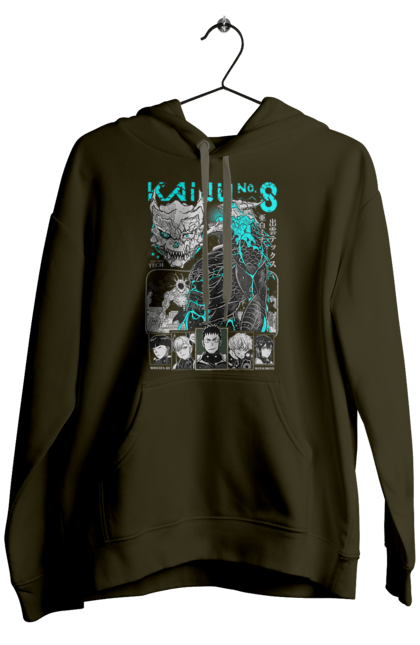 Men's hoodie with prints Kaiju № 8 Kafka Hibino. Anime, hibino kafka, kafka hibino, kaiju, kaiju 8, kaiju 8, kaiju № 8, manga. 2070702