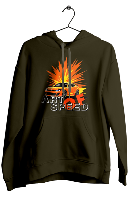 Men`s hoodie with prints The art of speed. Auto, car, driver, motorist, speed. 2070702