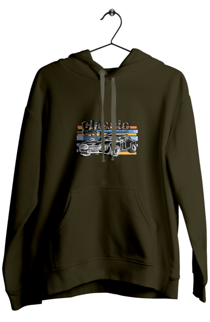 Men`s hoodie with prints Print Classic Car. Car, classic, retro car, vintage car. 2070702