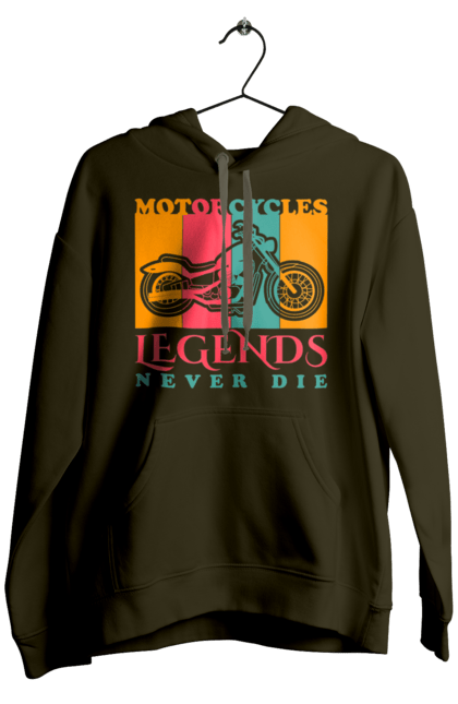 Чоловіче худі з принтом "мотоцикл легенда". Легенда, мотоспорт, мотоцикл. 2070702