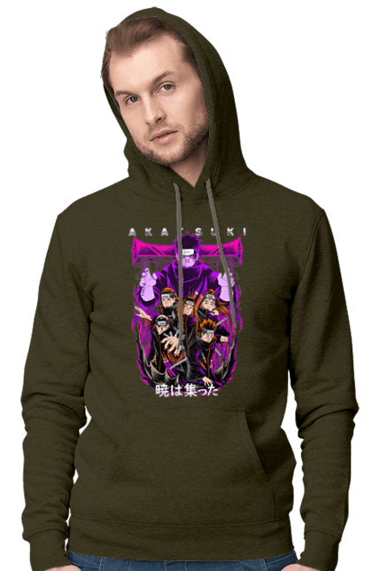 Men's hoodie with prints Naruto Akatsuki. Akatsuki, anime, character, manga, naruto, ninja, pain, tv series, yahiko. 2070702