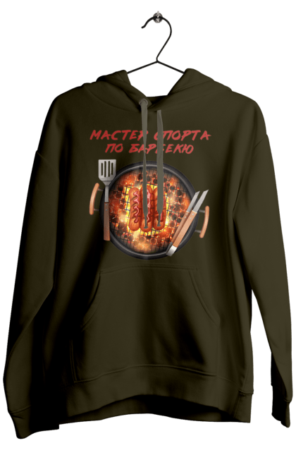 Чоловіче худі з принтом "Майстер Спорту По Барбекю". Барбекю, майстер спорту, пікнік, сосиски. 2070702