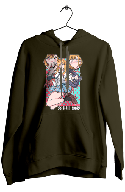 Men`s hoodie with prints My Dress Up Darling. Anime, gyaru, manga, marin kitagawa, marine, my dress-up darling, porcelain doll. 2070702
