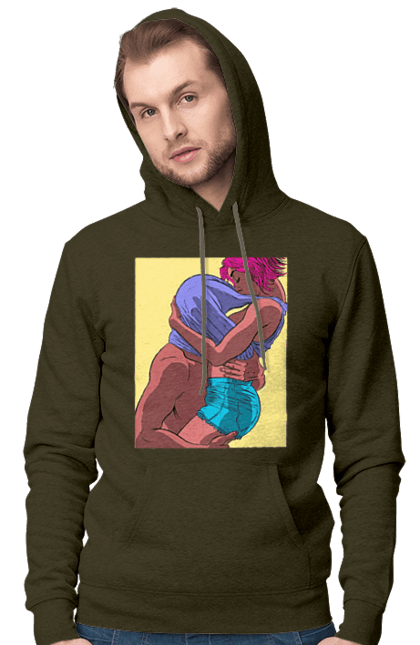 Чоловіче худі з принтом "Чоловік Під Майкою У Дівчата". Пристрасть, сиськи. 2070702