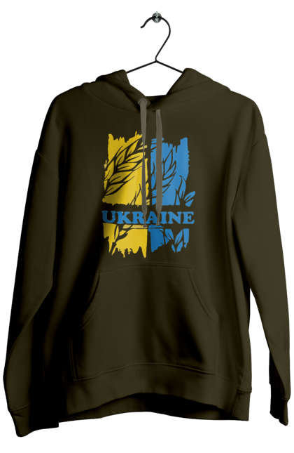 Чоловіче худі з принтом "Україна колоски пшениці". Колоски пшениці, символ україни, україна, україна колоски пшениці, українська символіка. 2070702