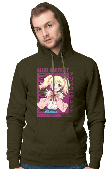 Men's hoodie with prints Kiniro Mosaic Alice Cartelet. Alice, alice cartelet, anime, gold mosaic, kiniro mosaic, kinmoza, manga. 2070702